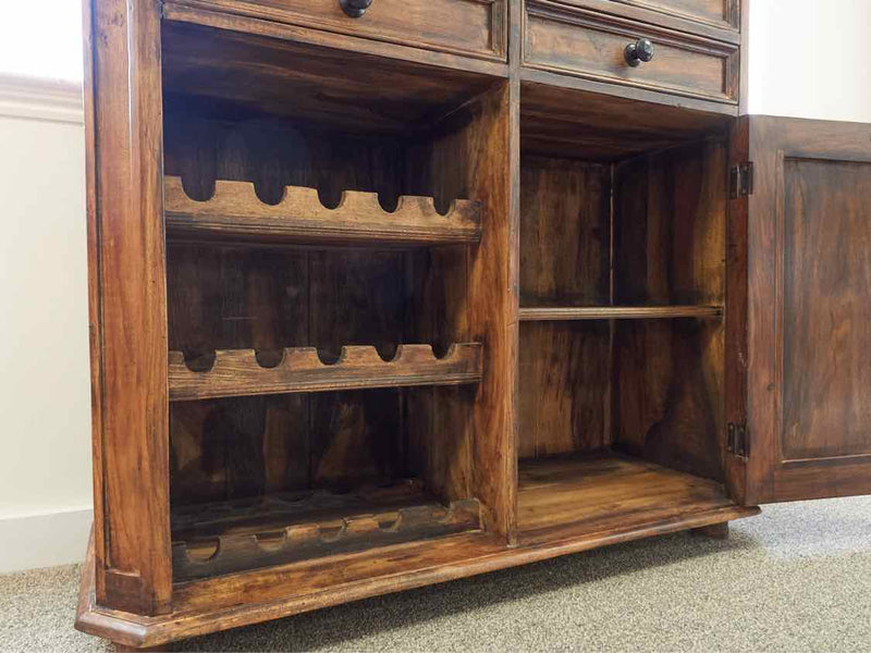 Rustic Bar Cabinet W/ Wine Storage