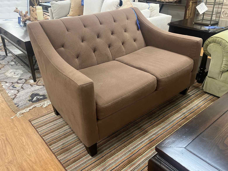 Macy's Brown Tufted Loveseat