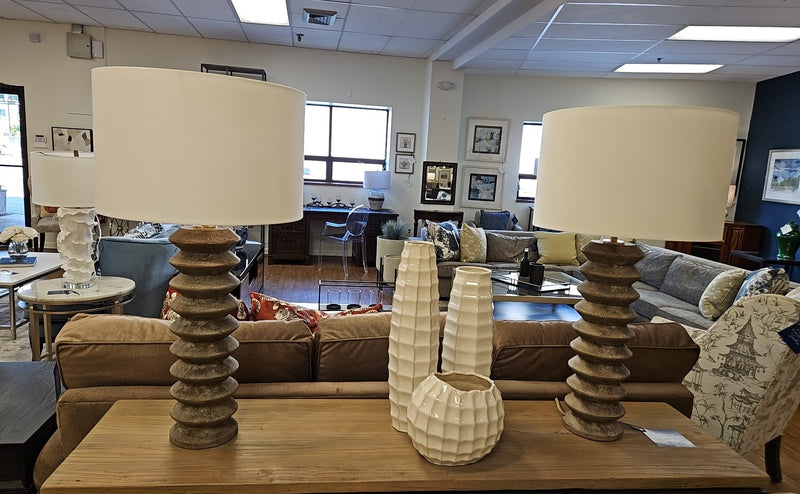 Pair of Regina Andrews Accordian Lamps