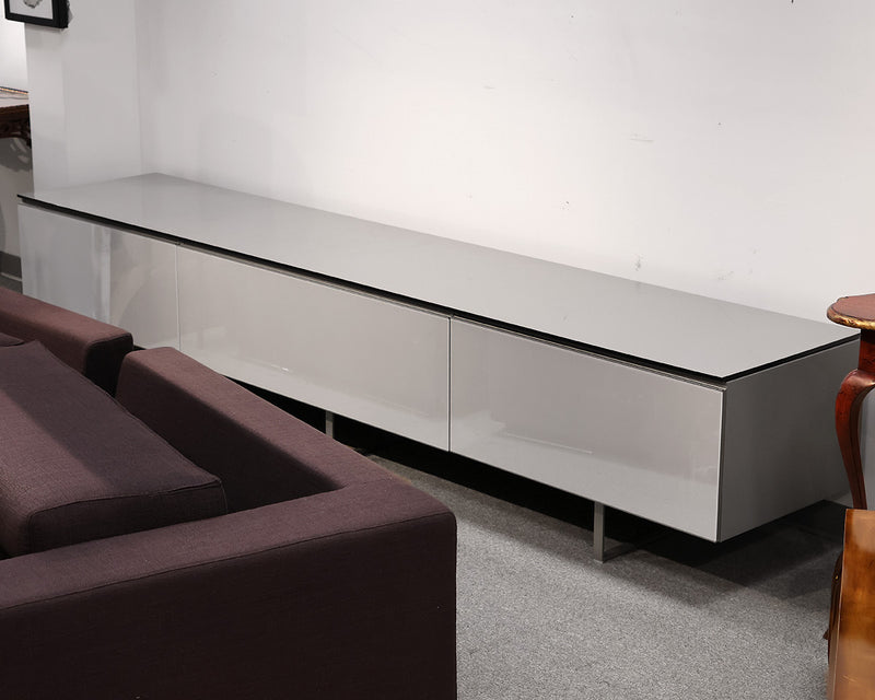 Contemporary Grey Lacquer Console