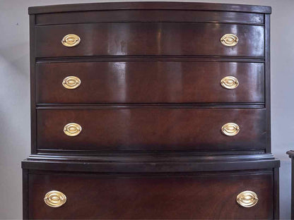 Mahogany 3 Over 3 Drawer Chest with Hepplewhite Brass Handles