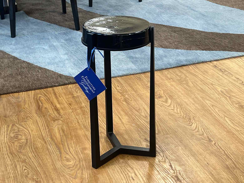 Pottery Barn Black Round Accent Table