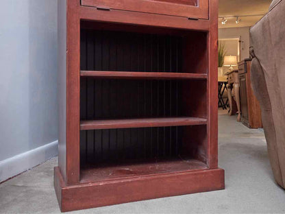 DropFront Pine Desk /Bbokcase with Black Beadboard Back