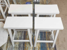 Set Of 4 White FinishCounter Stools