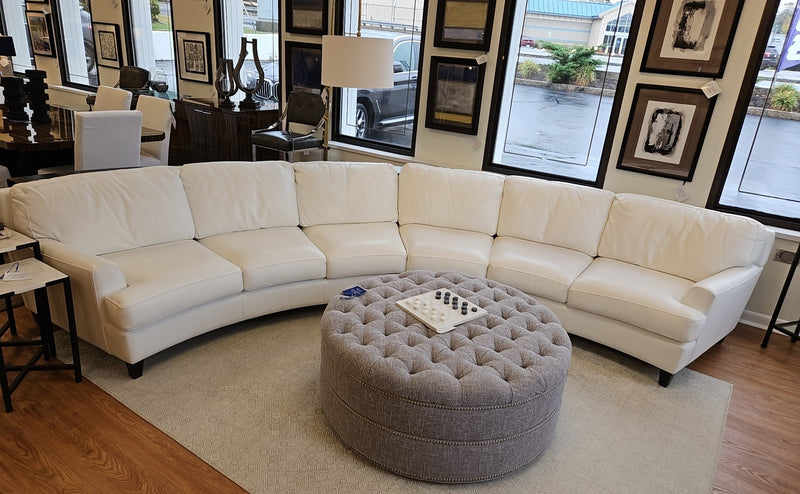 Elite Leather 'Seville' Sectional in Florence White