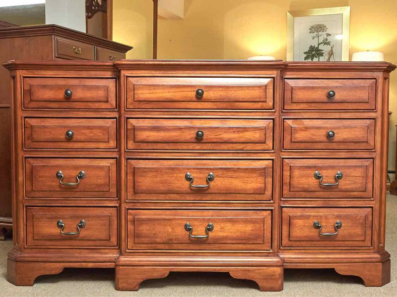 Pennsylvania House Cherry 12 Drawer Dresser with Bronze Metal Handles