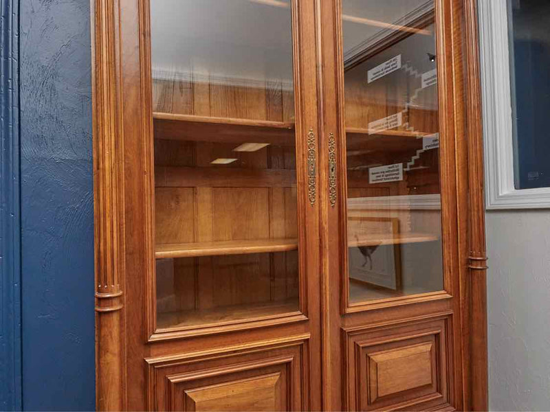 Library Display Cabinet in Pecan Finish