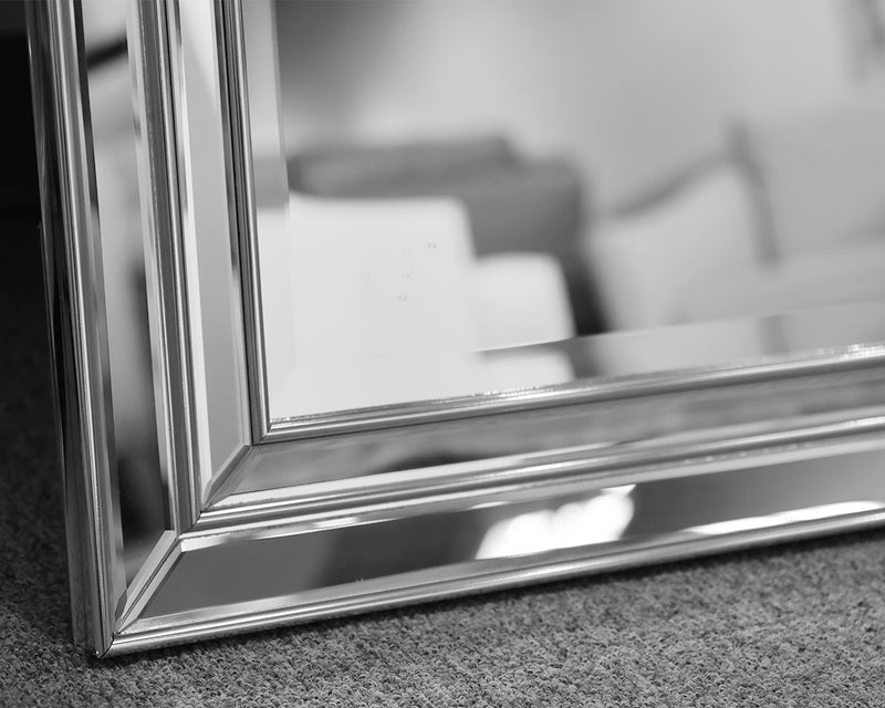 Floor Mirror in Silver Finish Frame