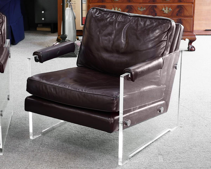 Pair of MG+BW Kazan Arm Chairs in Dark Chocolate Leather