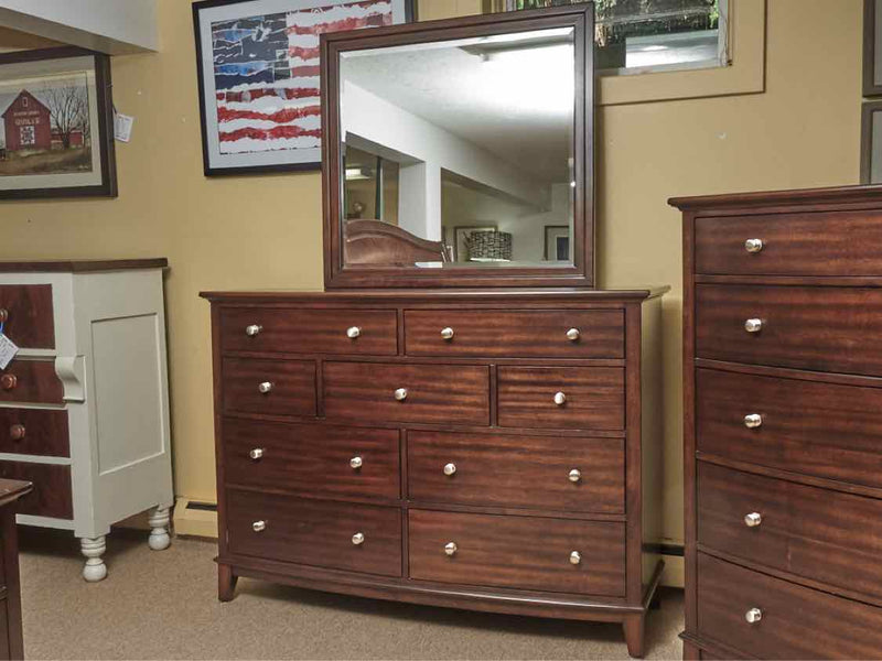 Aspen Home Espresso Finish 9 Drawer  DresserWith Chrome Knobs  & Mirror