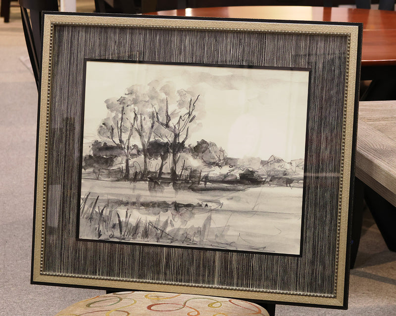 "Graphite Plein Air I" Framed Print