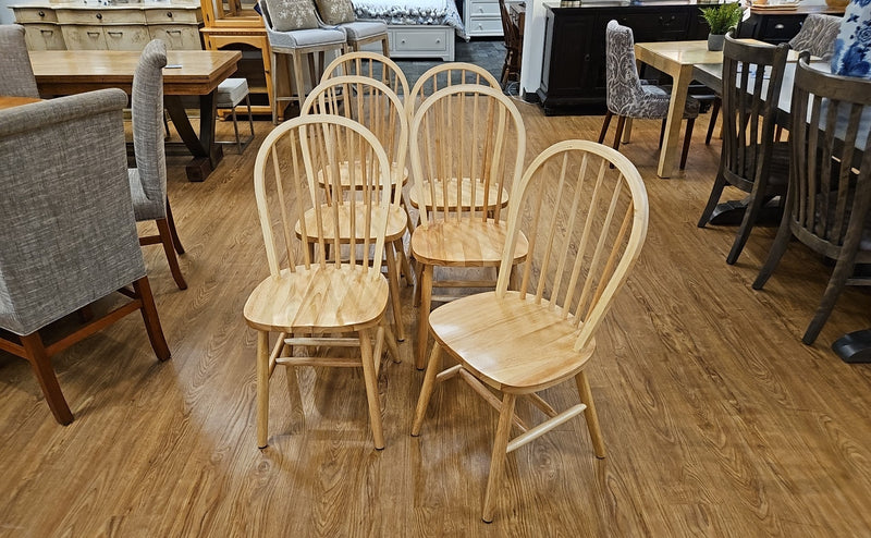 Set of 6 Maple Windsor Chairs