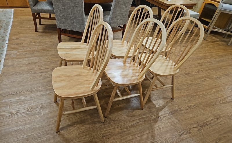 Set of 6 Maple Windsor Chairs