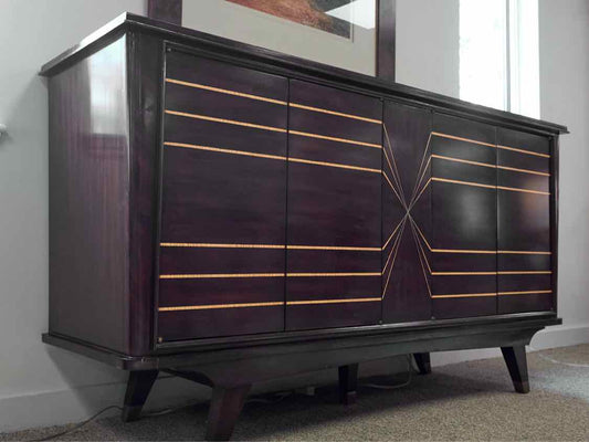 Theodore Alexander MCM Mahogany Four Door Sideboard