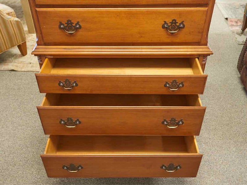 Maple Chest W/ Secretary Drop Drawer