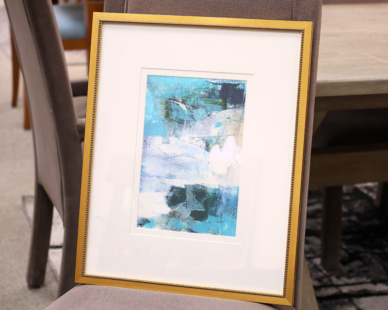 "Terrene Abstract I" Double-Matted Print in Gold Frame