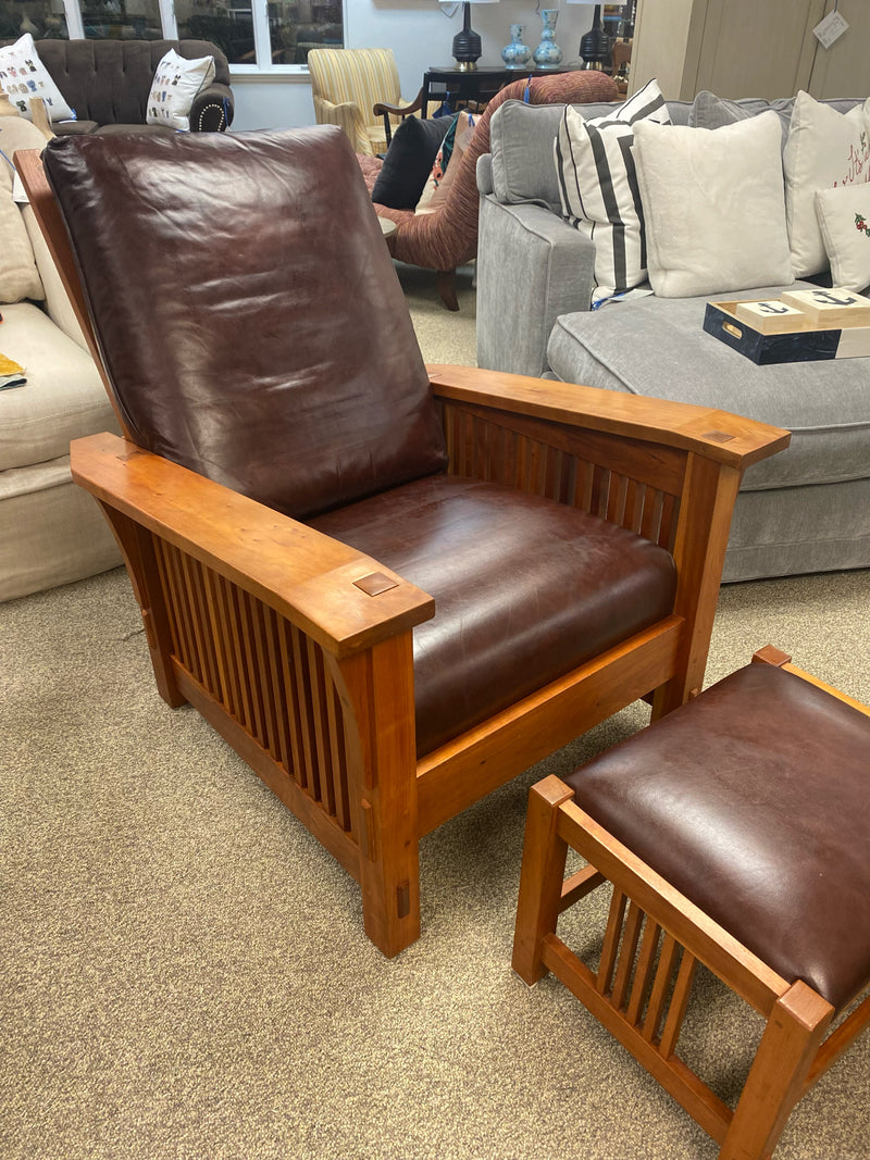 Stickley  Cherry Morris Spindle Chair & Ottoman