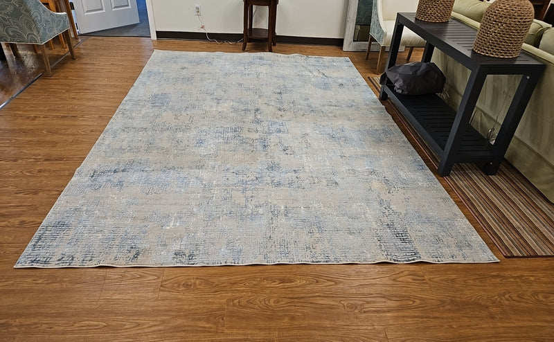 Contemporary Area Rug in Teal, Blue and Silver