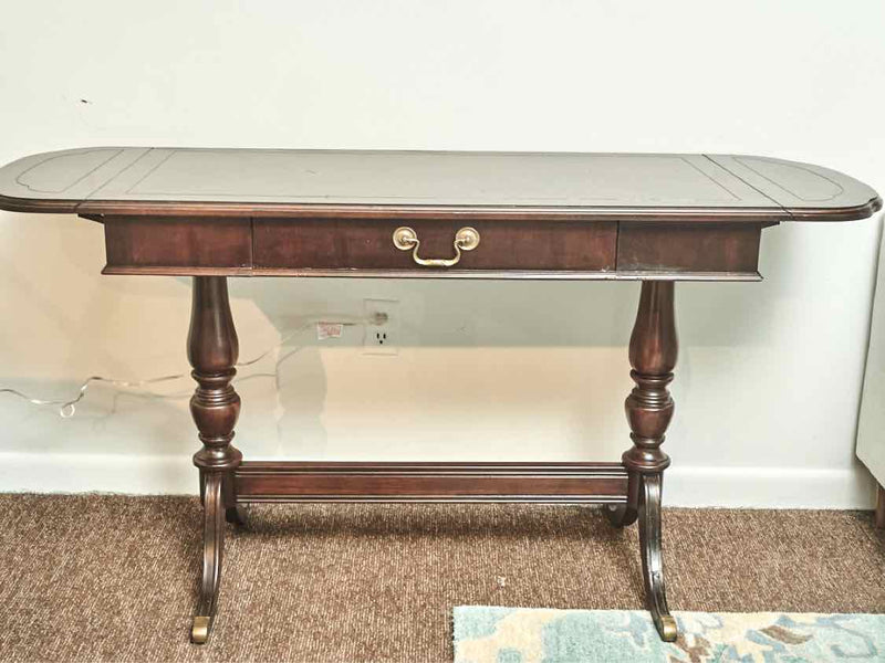 Lane Furniture Mahogany Dropleaf Table Console with Trestle Base