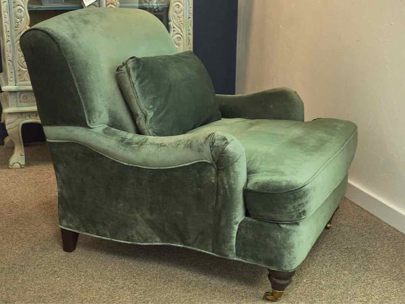 Emerald Green English Roll Arm Chair