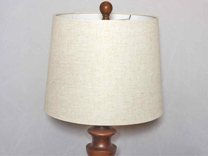 'Kerala' Cast Resin Turned Table Lamp With Linen Shade