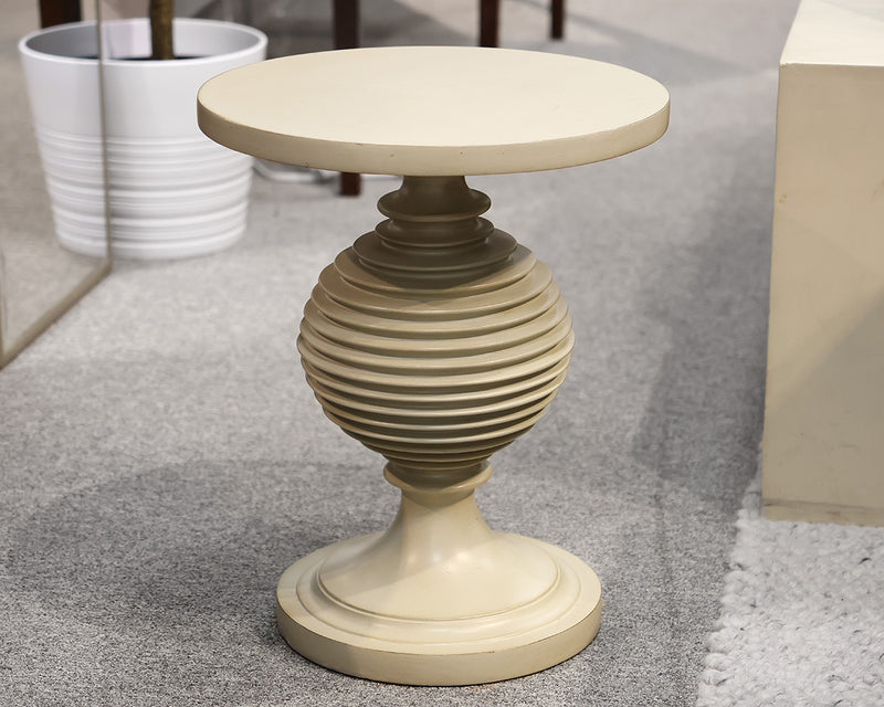 Pull-up Drink Table in Khaki Finish with Turned Pedestal