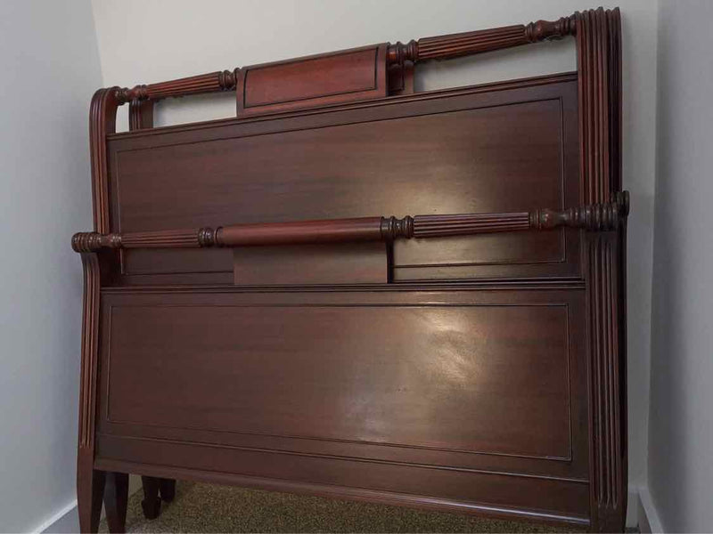 Pair of Mahogany Roll Back Sleigh  Twin Beds