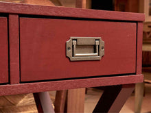 Contemporary 3 Drawer Desk In 'Cranberry Red' Finish