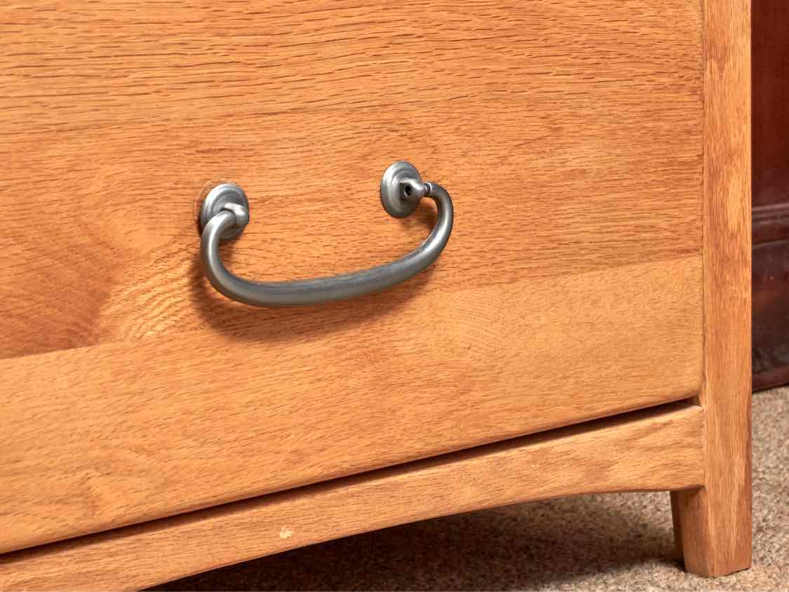 Pair of Blackhawk Oak 2 Drawer Nightstands with Pewter Finish Knobs