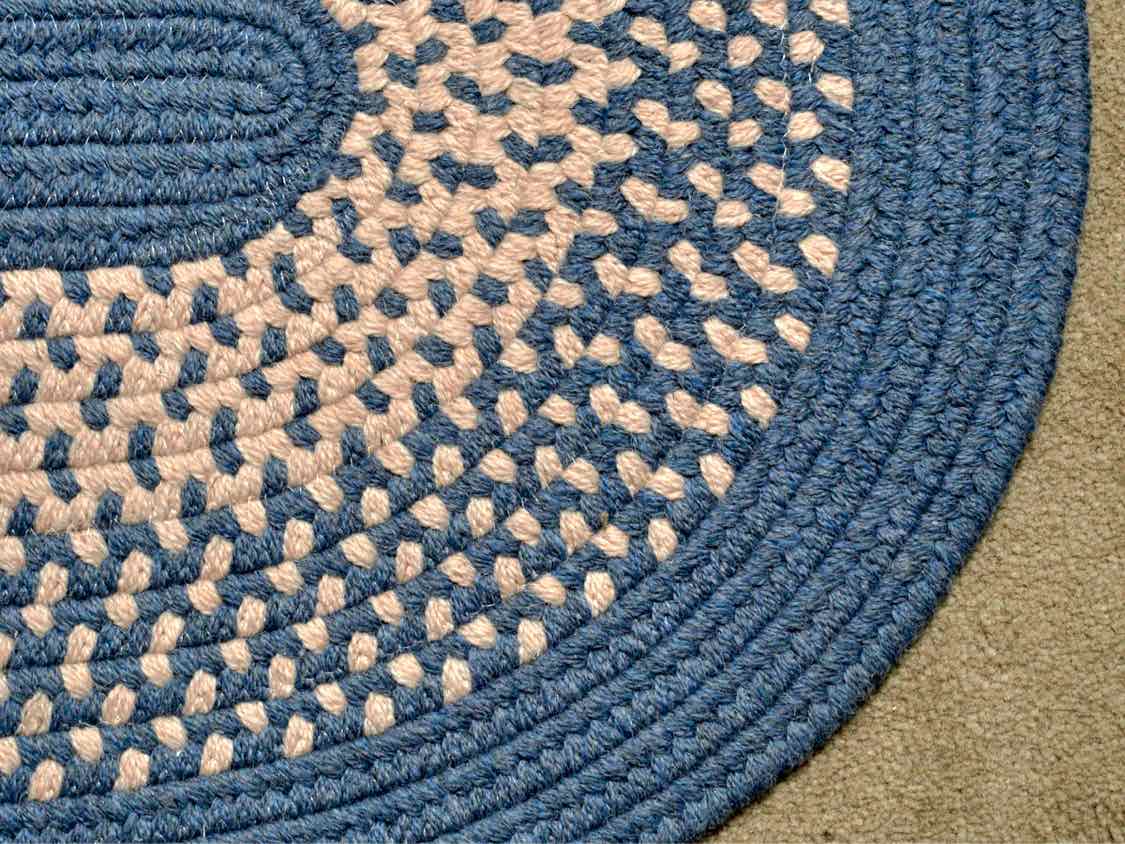 Jackson Ford Oval  Blue & Ivoey Braided Area Rug