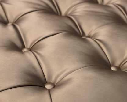 Mitchell Gold + Bob Williams Rocco Round Tufted Ottoman in Platinum