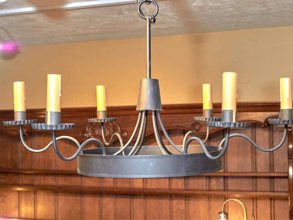 Country Traditions Black Finish Metal 6 Arm Chandelier