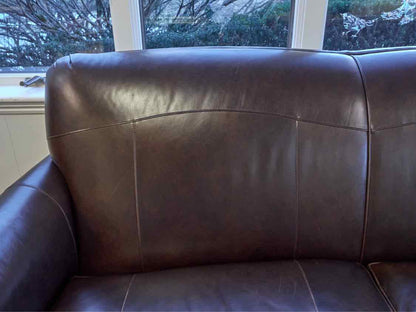 Smith Brothers & Berne Espresso  Brown Analine Leather 2  Cushion Sofa