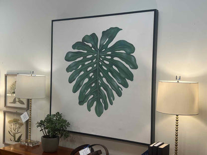 Leaf Print Canvas in Black Frame