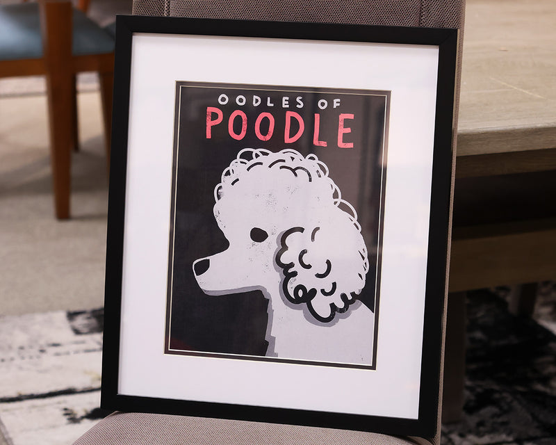 "Dogs II B" Matted Print in Black Frame