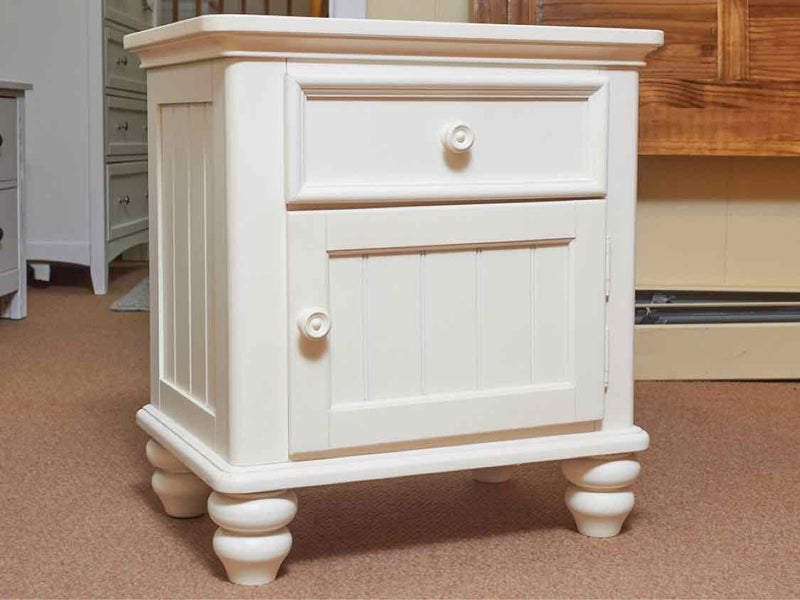 Legacy Classic Ivory 1 drawer 1 Door Beadboard Accents  Nightstand