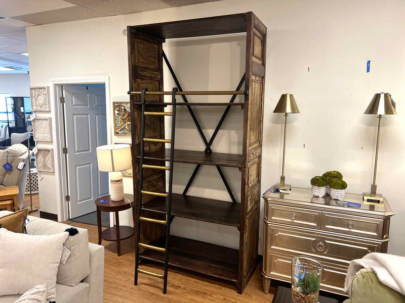 Arhaus Rustic Bookcase With Ladder