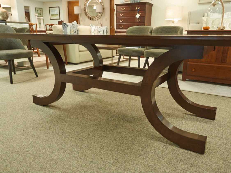 Espresso Finish Handmade Contemporary Dining Table with 2 15" Leaves