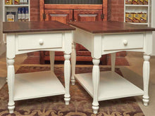 Pair of Maple Side Tables with Country White Finish