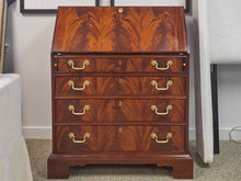 Councill Craftsman Flamed Mahogany Drop Front  Desk with 4 Drawers