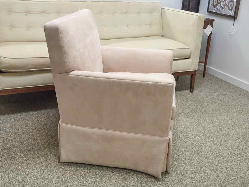 Pair of Custom Contemporary Ultra Suede Swivel Chairs