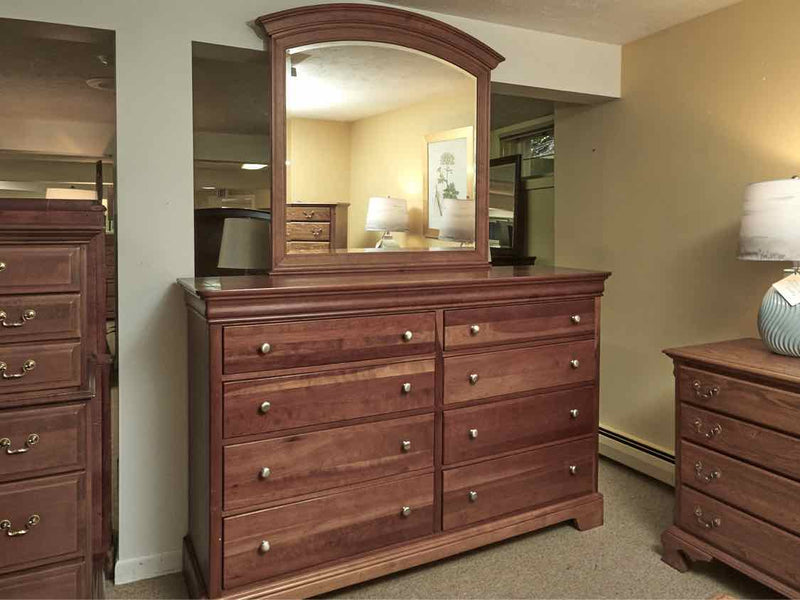 Stanley  Louis Phillip Style Cherry Dresser & Mirror