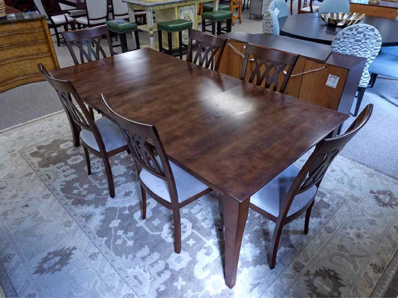 Boston Interiors Dark Cherry Table & Set of Six Chairs