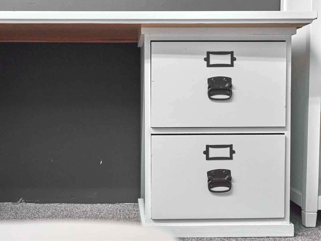 White Double Pedestal File Desk