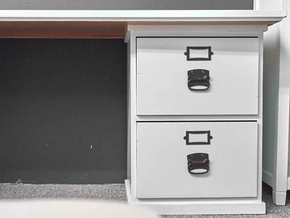 White Double Pedestal File Desk