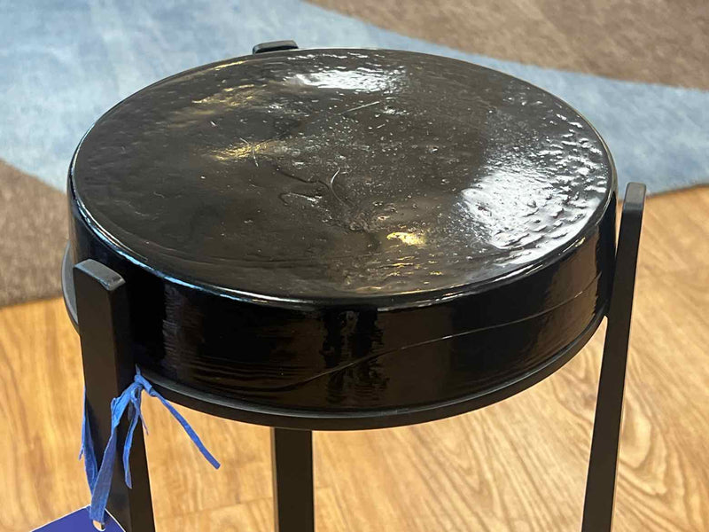 Pottery Barn Black Round Accent Table