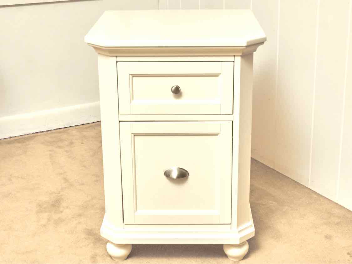 Off White 1 Drawer 1 File Drawer File Cabinet