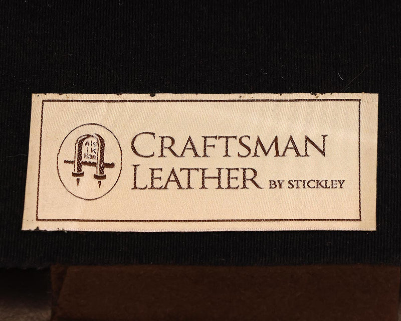 Craftsman Leather by Stickley Grisham Chair & Ottoman in Coffee