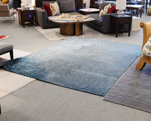 Chandra Rug 39603 in Teal & Silver