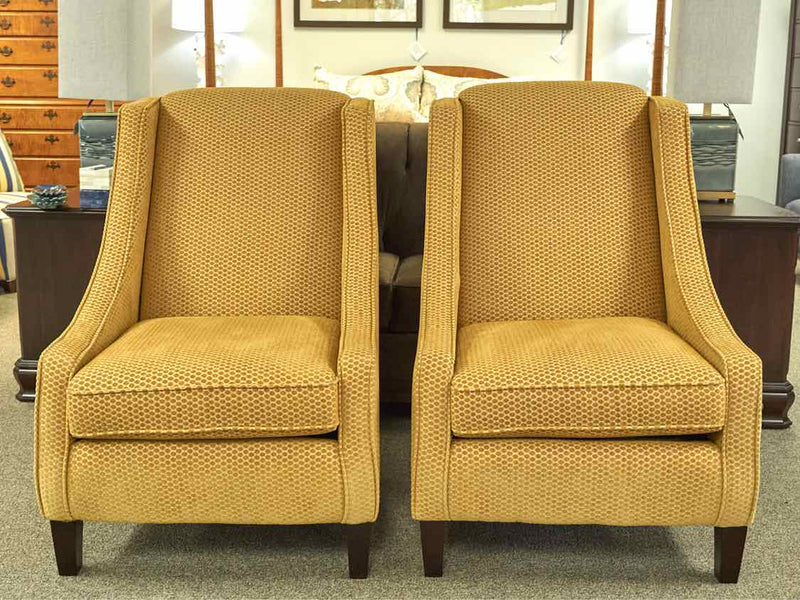 Pair of Contemporary Wingback Chairs